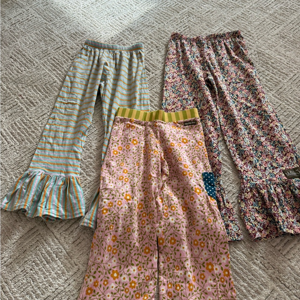 Matilda Jane Striped and Floral Kids Pants Trio